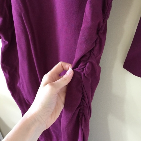 Isabel Maternity Purple 3/4 Sleeve Shirt Dress - Picture 5 of 7